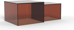 Măsuțe de cafea maro 2 buc. din sticlă 50x50 cm Dice – Actona