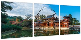 Tablou - Templul Byodo-in, Japonia (cu ceas) (90x30 cm)