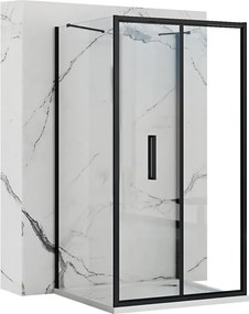 Cabina de dus de perete Rapid Fold 80x100 cm negru