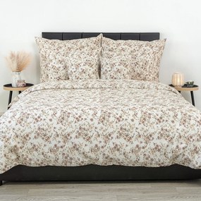 Lenjerie de pat creponată Kvalitex Flori bej, 240x 220 cm, 2x 70 x 90 cm, 240 x 220 cm, 2 buc. 70 x 90 cm