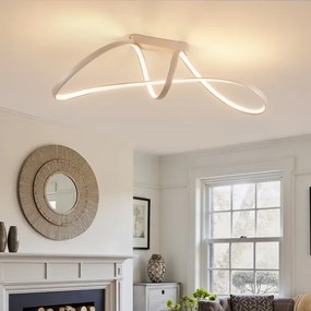 Brilagi-LED Lustră aplicată dimmabilă TWISTER LED/60W/230V 3000-6000K bej+telecomandă