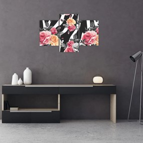 Tablou cu trandafiri înfloriți (90x60 cm)