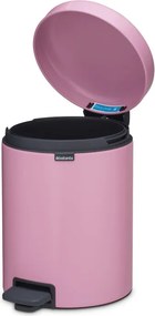 Cos de gunoi cu pedala Brabantia NewIcon 1010439, 5 l, Inchidere usoara, Baza antiderapanta, Roz