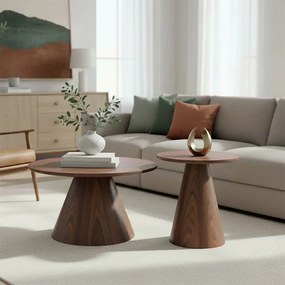 Set 2 Masute Cafea Donna MDF Finisaj Nuc Model 2