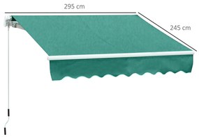 Outsunny Perdea Parasole Rulou de Perete Impermeabil, Verde inchis, 3x2.5m | Aosom Romania