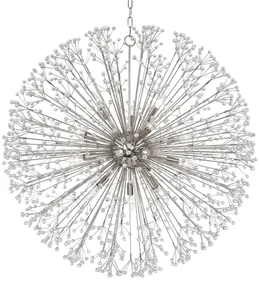 Candelabru LUX design modern DUNKIRK nichel lucios, cu 16 surse de lumina