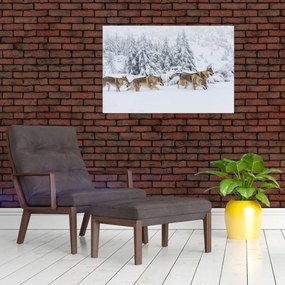 Tablou - Lupi în munți (90x60 cm)