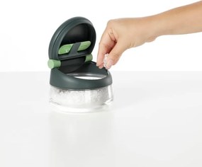 Recipient pentru sare/zahar/condimente Lekue 1009488, Ø12,4x10,1 cm, Sticla borosilicata, Lingura de masurare, +4°C / +80°C, Negru