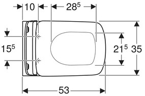 Set vas wc suspendat, Geberit, Selnova Square, rimfree, cu capac soft close și quick release, alb