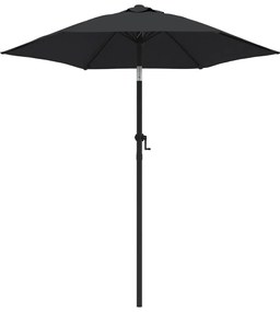 Umbrelă de soare, negru, 200 x 224 cm, aluminiu