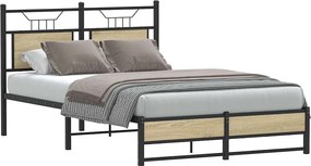 vidaXL Cadru pat fără saltea stejar sonoma 120x190 cm, lemn prelucrat