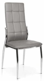 Scaun Emera, structura metalica argintie, piele ecologica - GRI