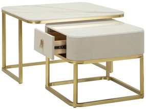Mauro Ferretti Set De 2 Măsuțe De Cafea Beauty,  70 X 70 X 48 Cm Și 50 X 50 X 43,5 Cm | Aosom Romania