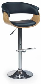Scaun de bar Clifton, negru/lemn natural