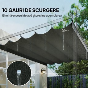 Outsunny Tettuccio di Ricambio per Gazebo 3x3 m con 10 Fori di Drenaggio Grigio | Aosom Romania