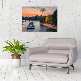 Tablou pe sticlă - gondole italiene (70x50 cm)