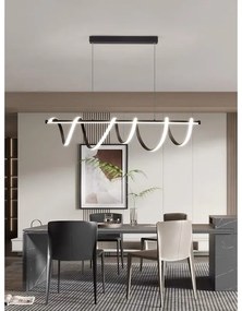 Lustra LED Cu Telecomanda, Elit's,NEGRU, wifi 2.4G lumina/rece/calda/neutra intensitate reglabila, Suspendata,94W