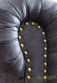 Fotoliu clasic stil englezesc Chesterfield gri antic A-37389 VC