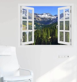 Fereastra cu efect 3D - Munti din Colorado toamna - 119x93 cm