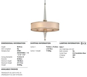 Candelabru LUX design elegant HARLOW cu 6 surse de lumina