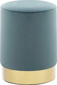 vidaXL Taburet, albastru deschis și auriu, catifea 28 x 36 cm