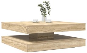 vidaXL Măsuță cafea rotativă 360 grade, stejar sonoma 90x90x34,5 cm