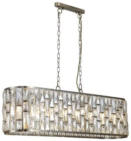 Lustra metal alama antic, sticla sampanie Bijou 8Lt