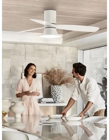 Ventilator LED dimabil Lucci Air 210661 FLUSSO 1xGX53/18W/230V lemn/alb + telecomandă