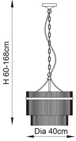 Endon 104113 - Lustră suspendată pe lanț MARIETTA, 3xE14/7W/230V, crom lucios