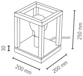 Spot-Light 7154174 - Lampă de masă KAGO 1xE27/60W/230V, stejar mat