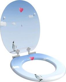 vidaXL Capac de toaletă cu închidere lentă albastru 44 x 38 cm