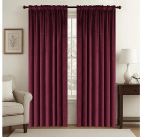 Perdea opaca VELVET 140x250 cm, vin rosu Agatat: Inele metalice