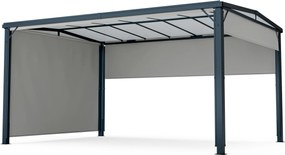 Blumfeldt Pantheon Cortina Solid Sky Pergola 3x4, rezistent la intemperii, acoperit cu pulbere, panouri laterale