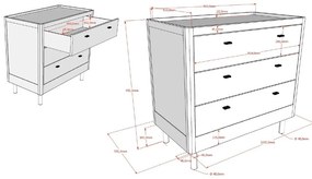 Comodă de copii în culoare naturală din lemn de stejar 100x95x55 cm Forrest – Vipack