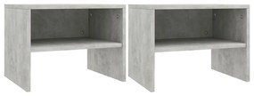vidaXL Noptiere, 2 buc., gri beton, 40 x 30 x 30 cm, pal