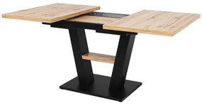 Masă extensibilă pentru dining cu picioare în formă de V, Culoare naturală | Aosom Romania