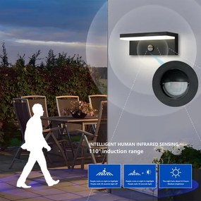 Brilagi-LED Aplica de exterior cu senzor TESSI LED/10W/230V neagră IP54