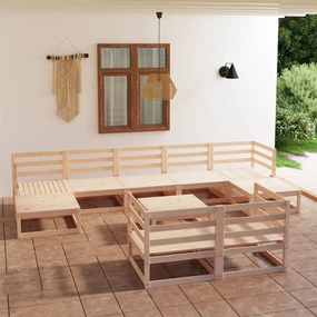 3078139 vidaXL Set mobilier de grădină, 10 piese, lemn masiv de pin