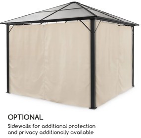 Pantheon Solid Sky, pavilion cu acoperiș, 3 x 3 m, policarbonat, aluminiu