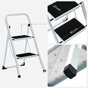 Scara, Songmics, Alb-Negru, 86.5x44.5x4.5 cm