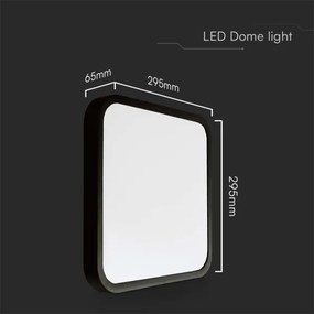 LED Plafonieră baie 24W 230V IP44 6500K 29x29 cm negru