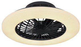 Lustra LED cu ventilator si telecomanda design modern Travo negru