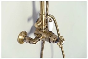 Set de duș în culoarea bronzului din alamă 142 cm cu robinet termostatic cu duș suspendat/cu duș de mână Antea – Sapho