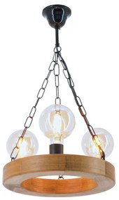 Lustră pe lanț IOS 3xE27/60W/230V d. 30 cm fag