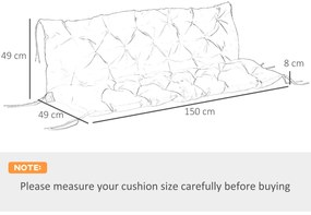 Outsunny Pernă Matlas pentru șezut și spătar pentru banc de grădină balansoar canapea 3 locuri confort superior 150 x 98 x 8 cm Albastru | Aosom Romania