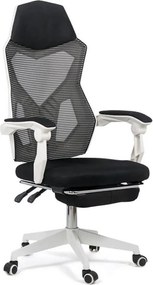 Scaun ergonomic OFF 424 alb, suport picioare și rabatare 130°