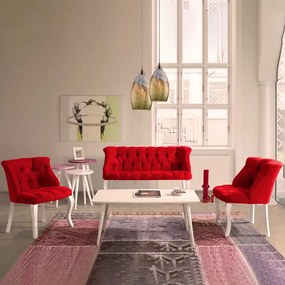 Set canapea 2 locuri cu 2 fotolii, Cafe Homs rosu
