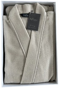 Halat de casă gofrat unisex PIQUE S Bej deschis / Light beige