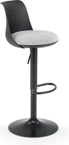 Scaun bar H127, negru/gri, stofa clasica/polipropilena/metal, 40x46x88