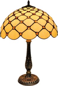 BRILAGI - Tiffany lampă de masă cu vitralii IVORY SMOOTH 2xE27/60W/230V